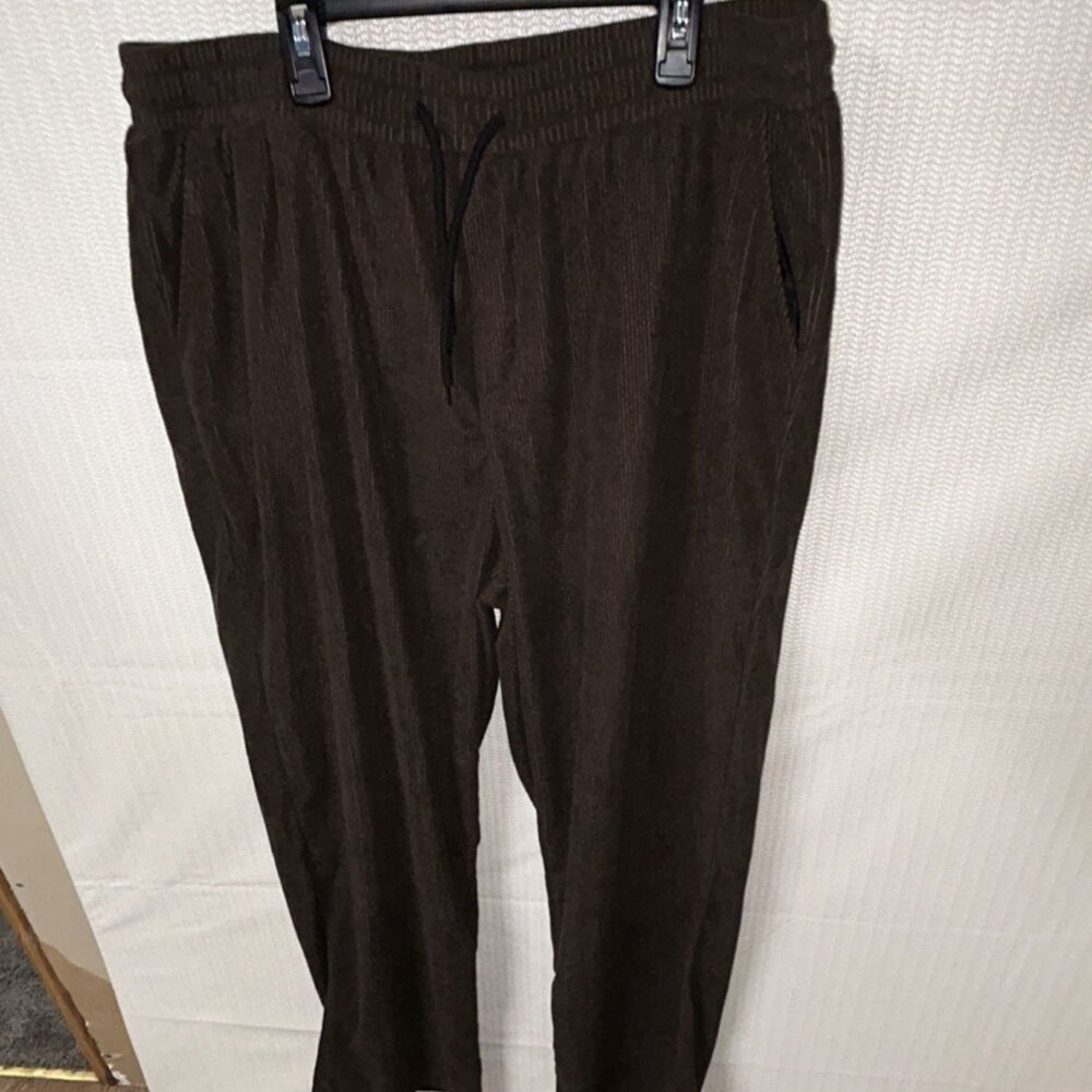 Manfinity Brown Knit Sweatpants XXL Drawstring Pockets Tapered Athleisure Pants